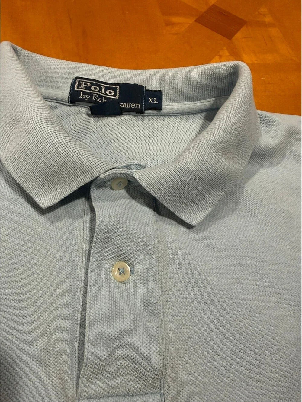 Vintage Polo Ralph Lauren Men’s XL Light Blue Cotton Polo Shirt